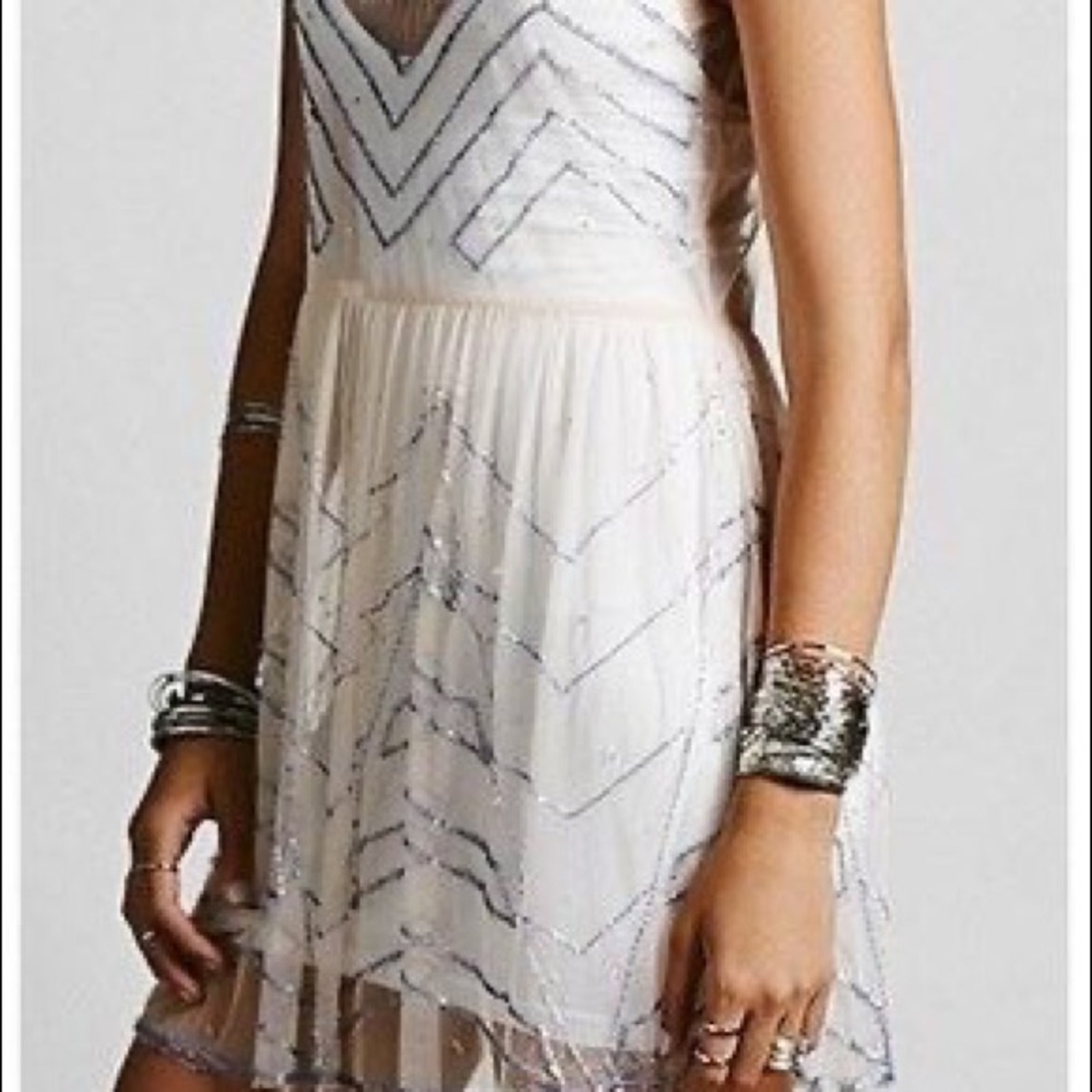 Free People Embellished Sheer Slip Dress